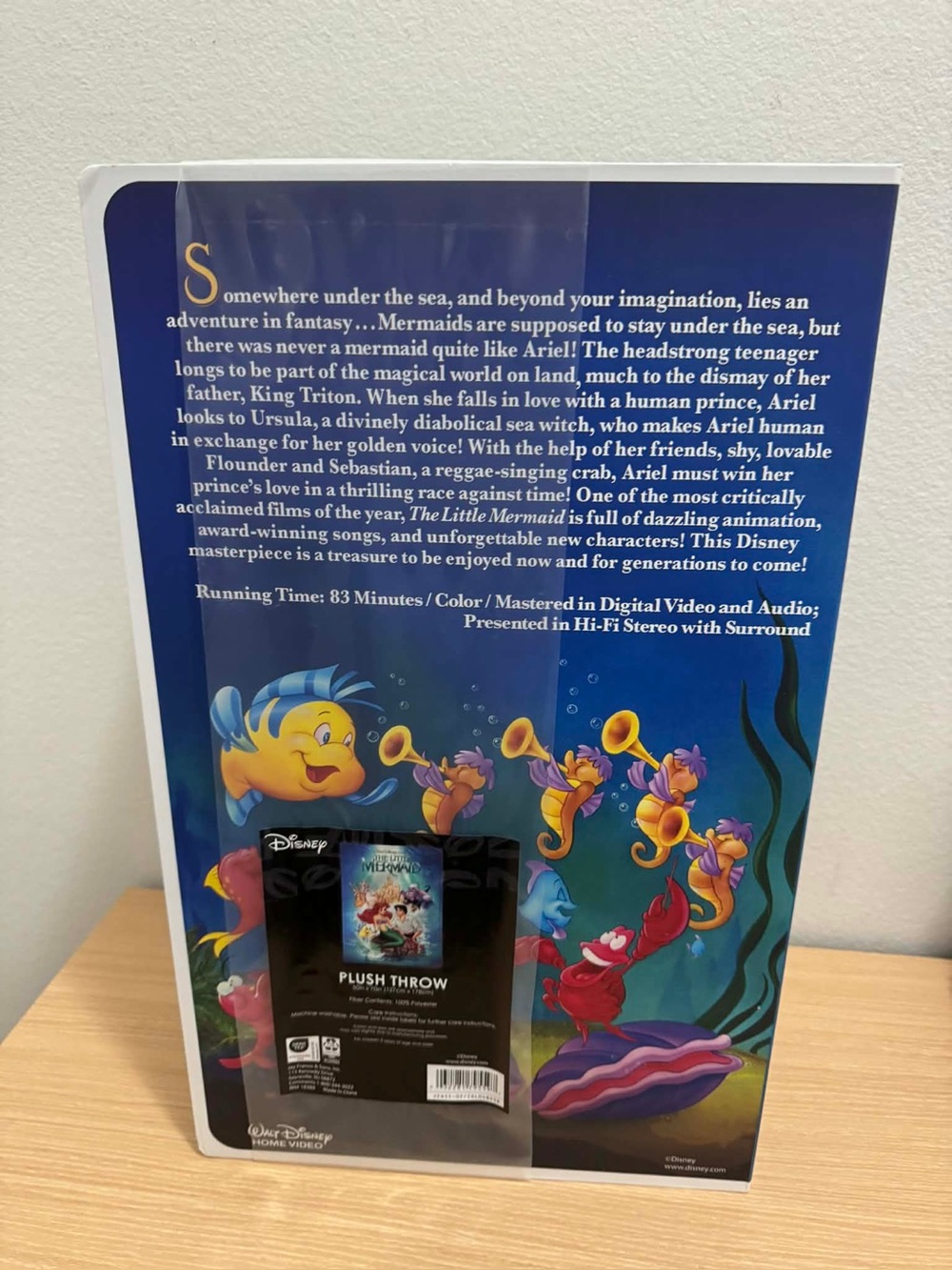 Disney The Little Mermaid Classic VHS Boxed Silk Touch Throw, 50" x 70" NWT - Picture 2 of 4